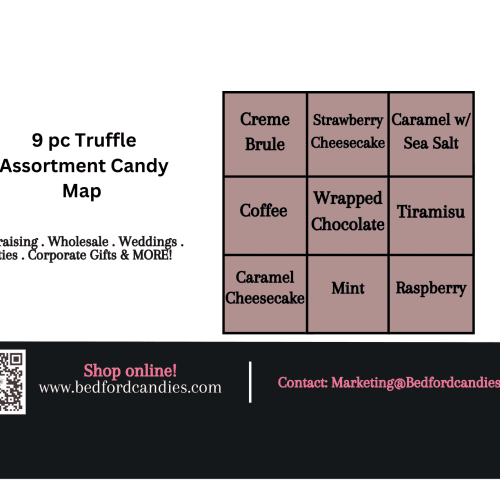 9 pc truffle assortment Map